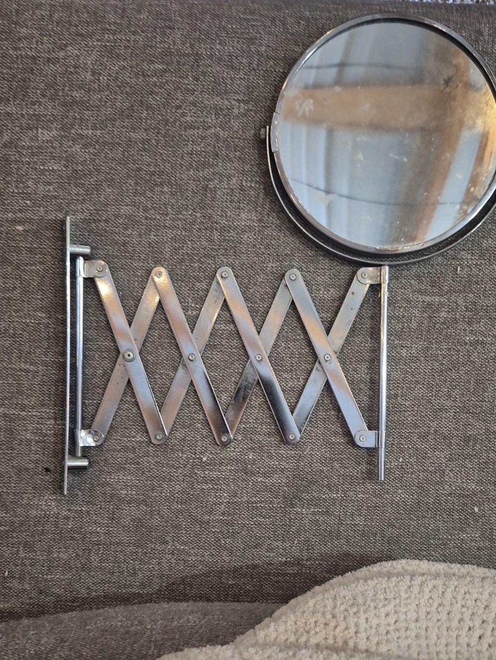 Extendable Wall Mount Silver Makeup Mirror - Brand: